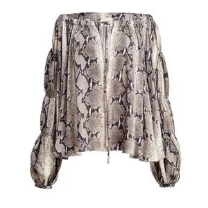 KHAITE NWT Monochrome Snake Print Top, size 2